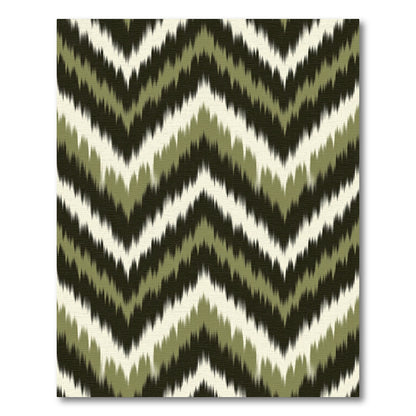 Earthy Olive Chevron Zigzag Abstract Rug