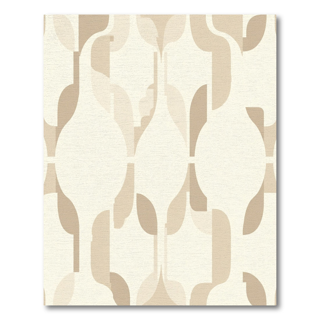 Cream Beige Mid Century Modern Forms Rug