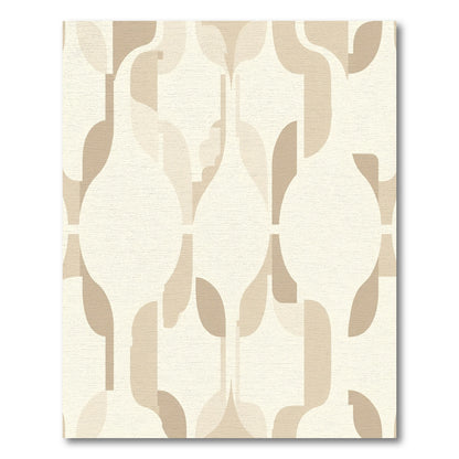 Cream Beige Mid Century Modern Forms Rug