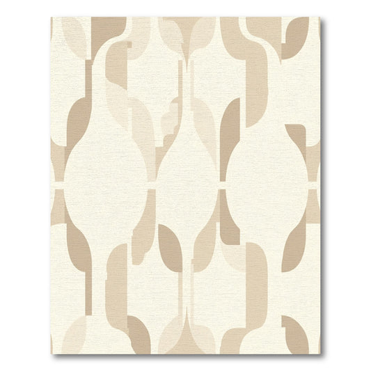 Cream Beige Mid Century Modern Forms Rug