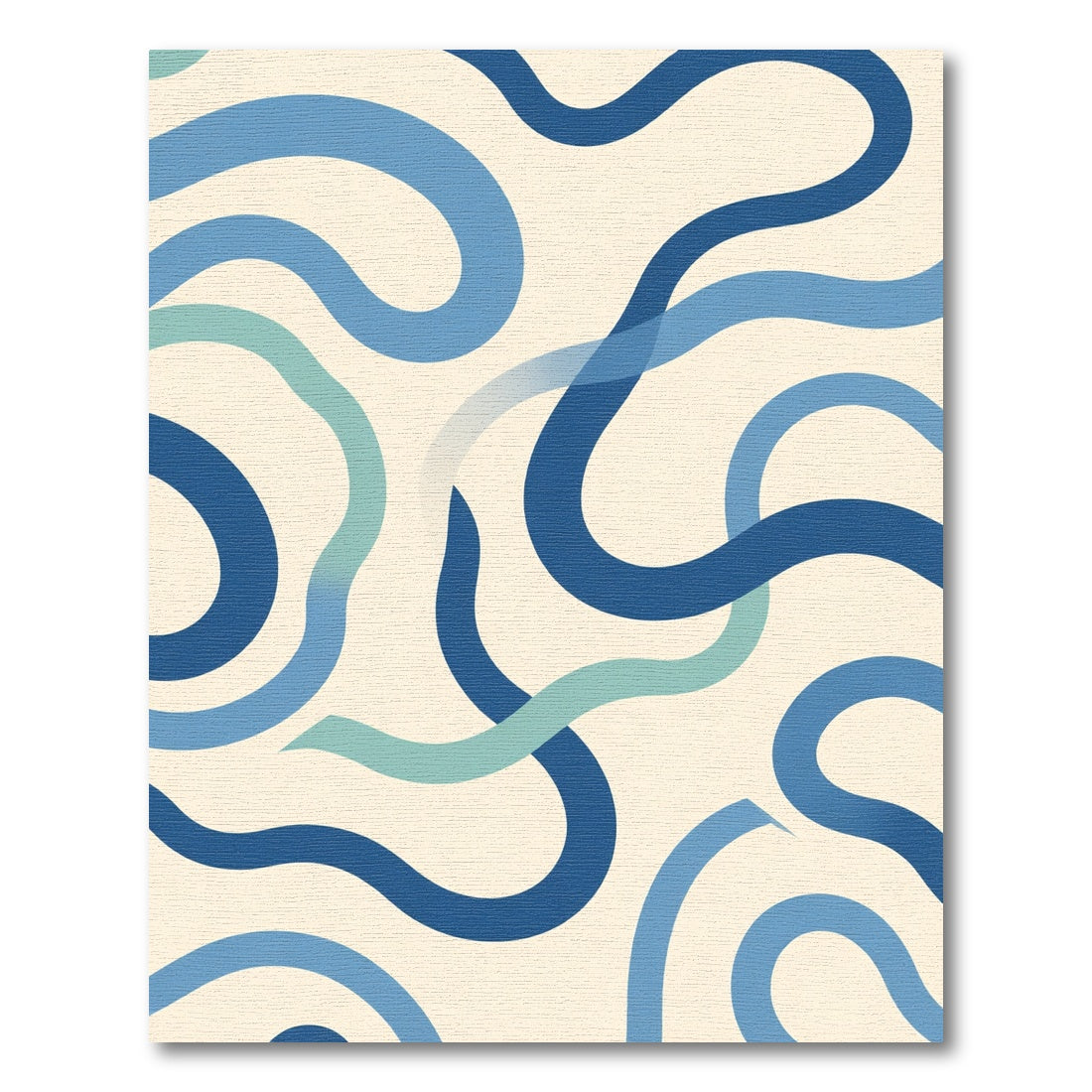 Oceanic Blue Swirl Ribbon Rug