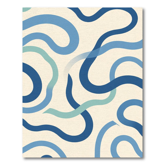 Oceanic Blue Swirl Ribbon Rug