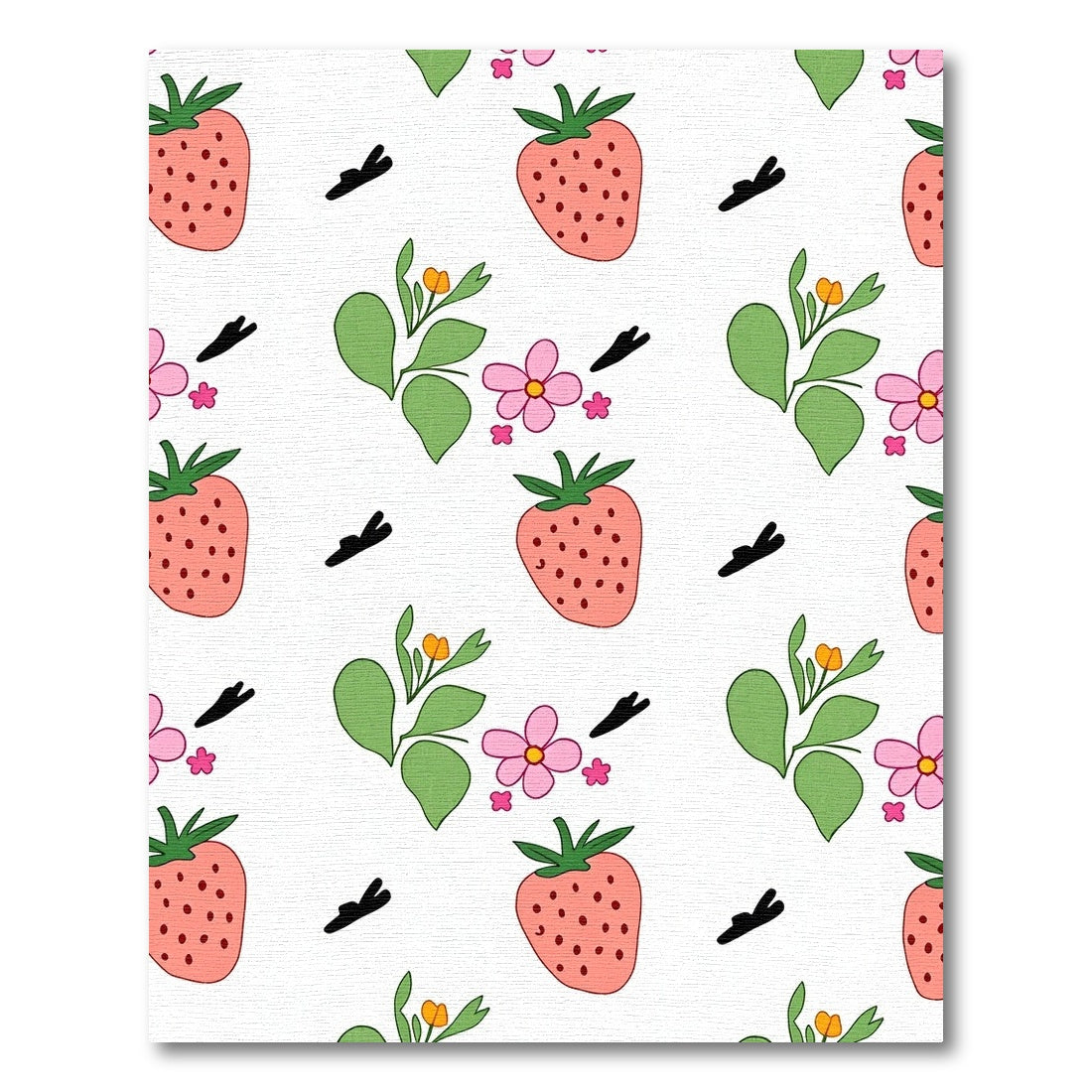 Pink Strawberry Field Floral Garland Rug