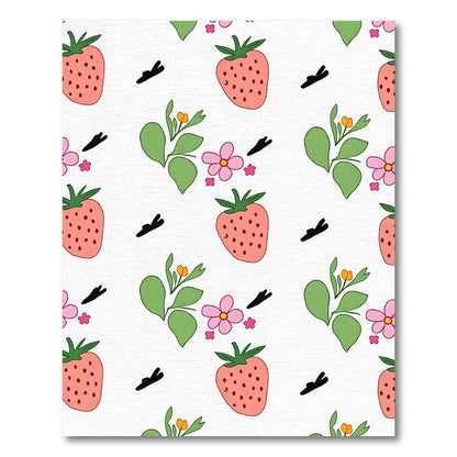 Pink Strawberry Field Floral Garland Rug
