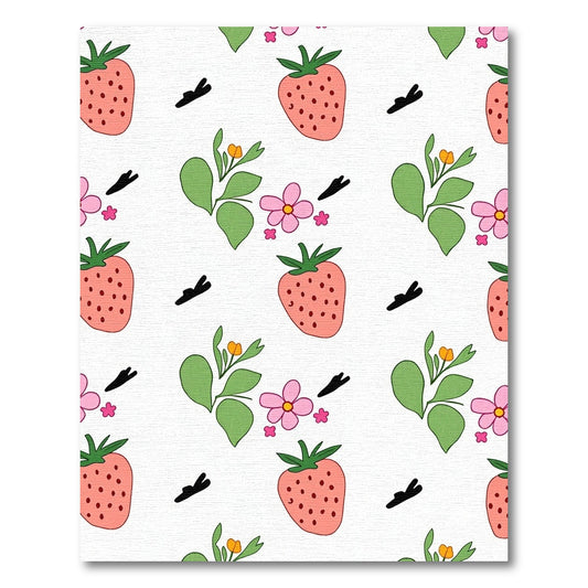 Pink Strawberry Field Floral Garland Rug