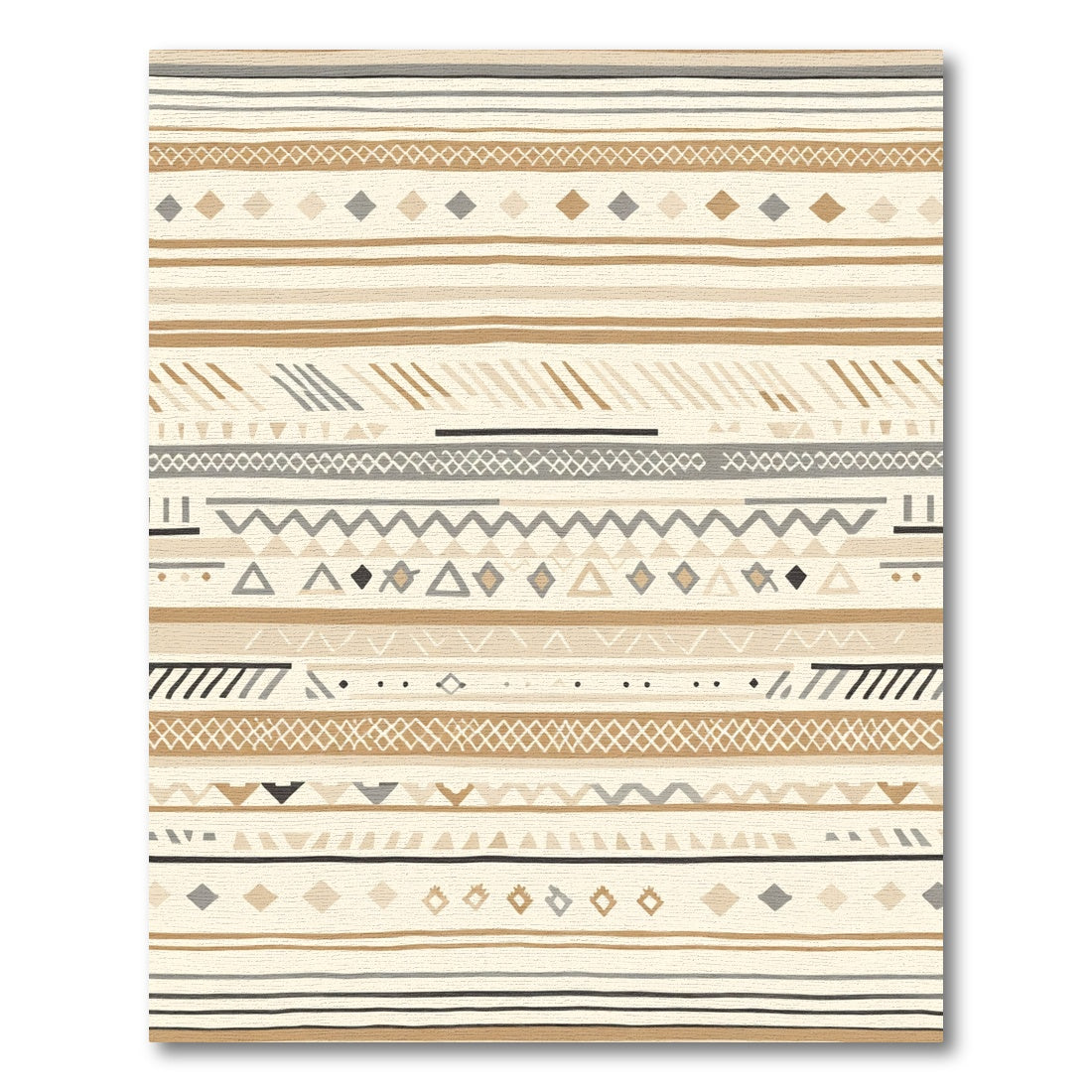 Earthy Geometric Stripe Tribal Rug