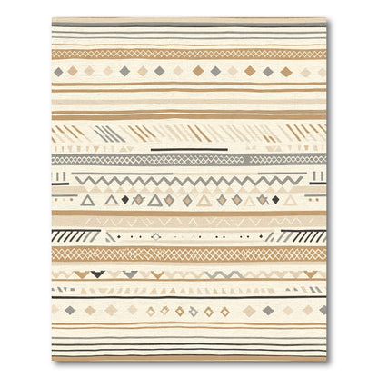 Earthy Geometric Stripe Tribal Rug