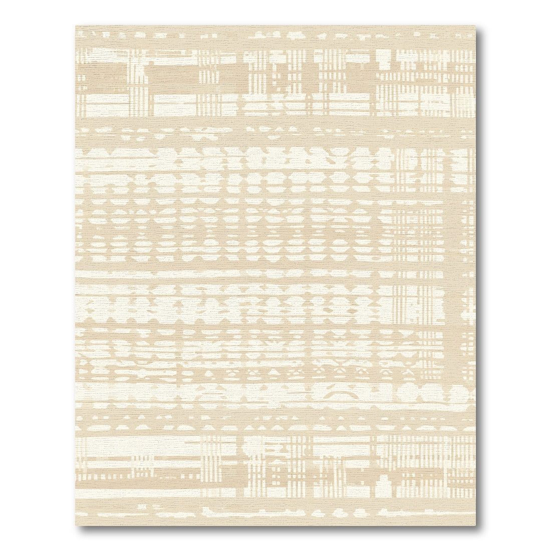 Abstract Beige Striped Textile Rug