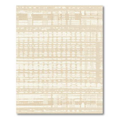 Abstract Beige Striped Textile Rug