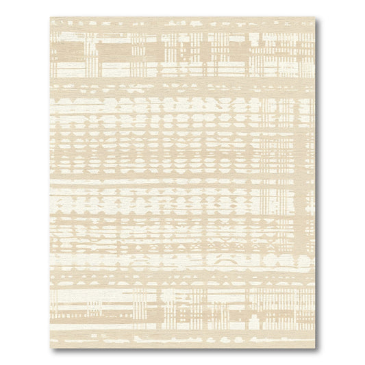Abstract Beige Striped Textile Rug