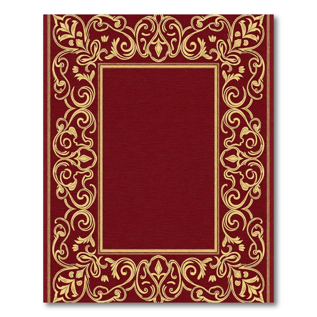 Golden Vineyard Scroll Border Rug