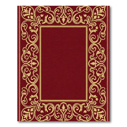Golden Vineyard Scroll Border Rug