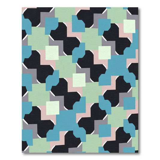 Geometric Pastel Shapes Abstract Composition Rug