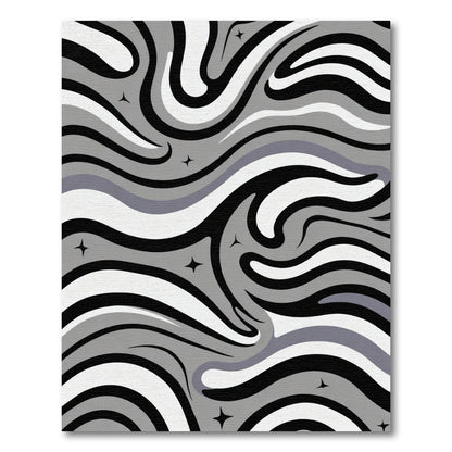 Monochromatic Swirl Starburst Rug