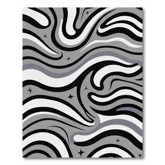 Monochromatic Swirl Starburst Rug