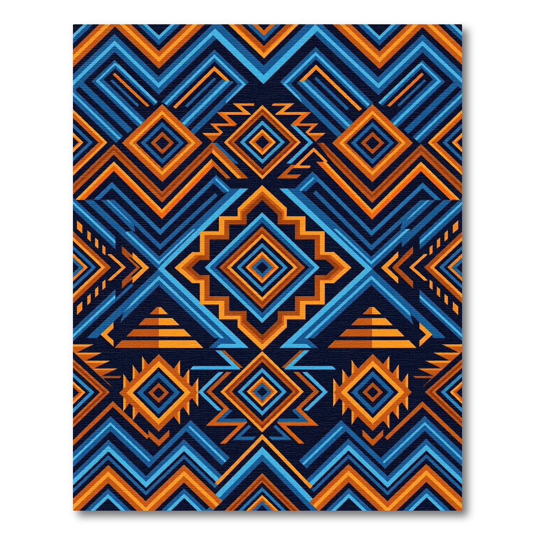 Tribal Diamond Geometric Medallion Rug
