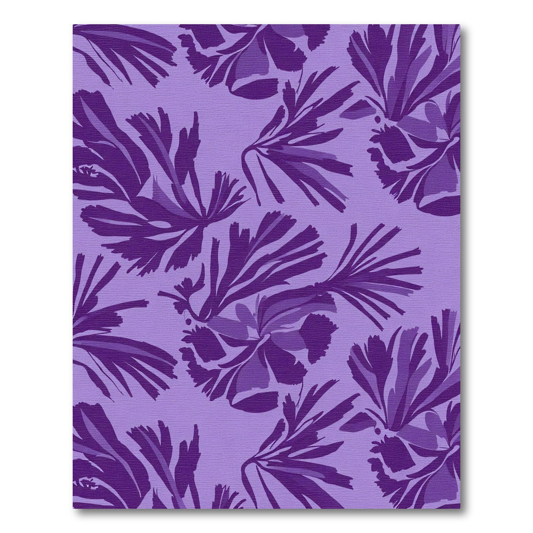 Deep Violet Floral Fern Composition Rug