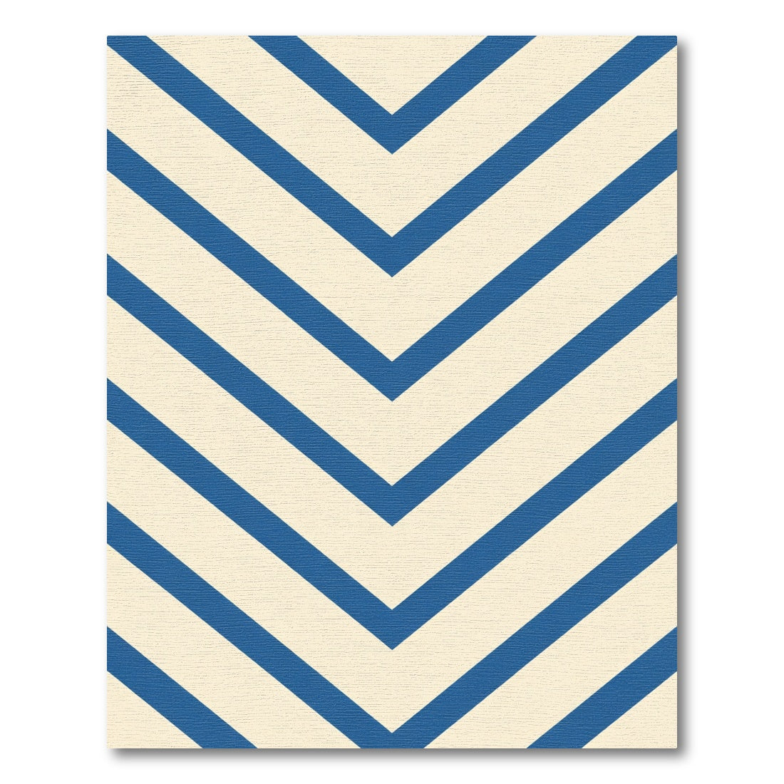 Navy Cream Chevron Geometric Rug
