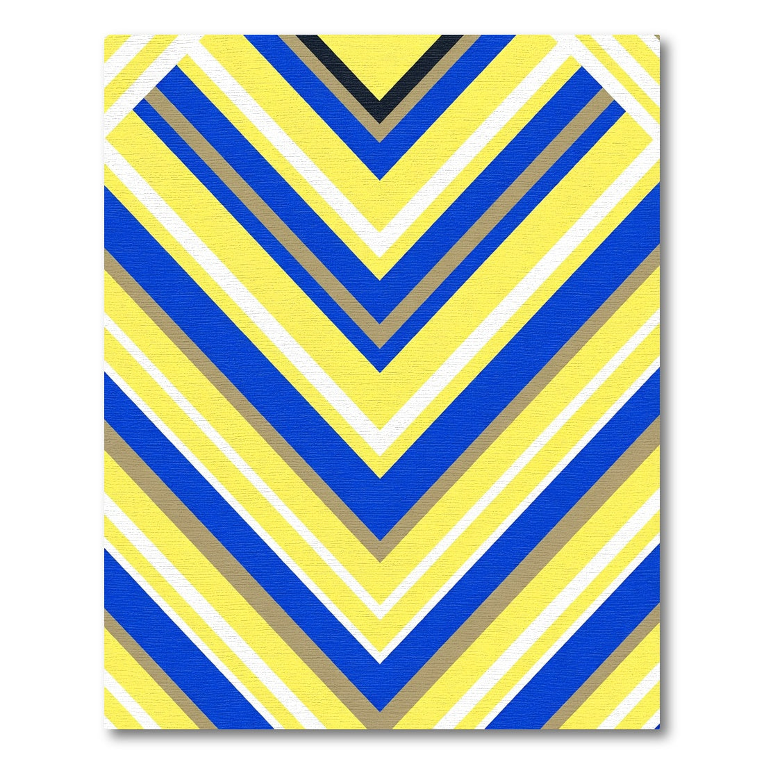 Bold Yellow Blue Chevron Stripe Rug