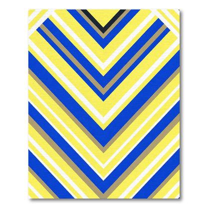 Bold Yellow Blue Chevron Stripe Rug