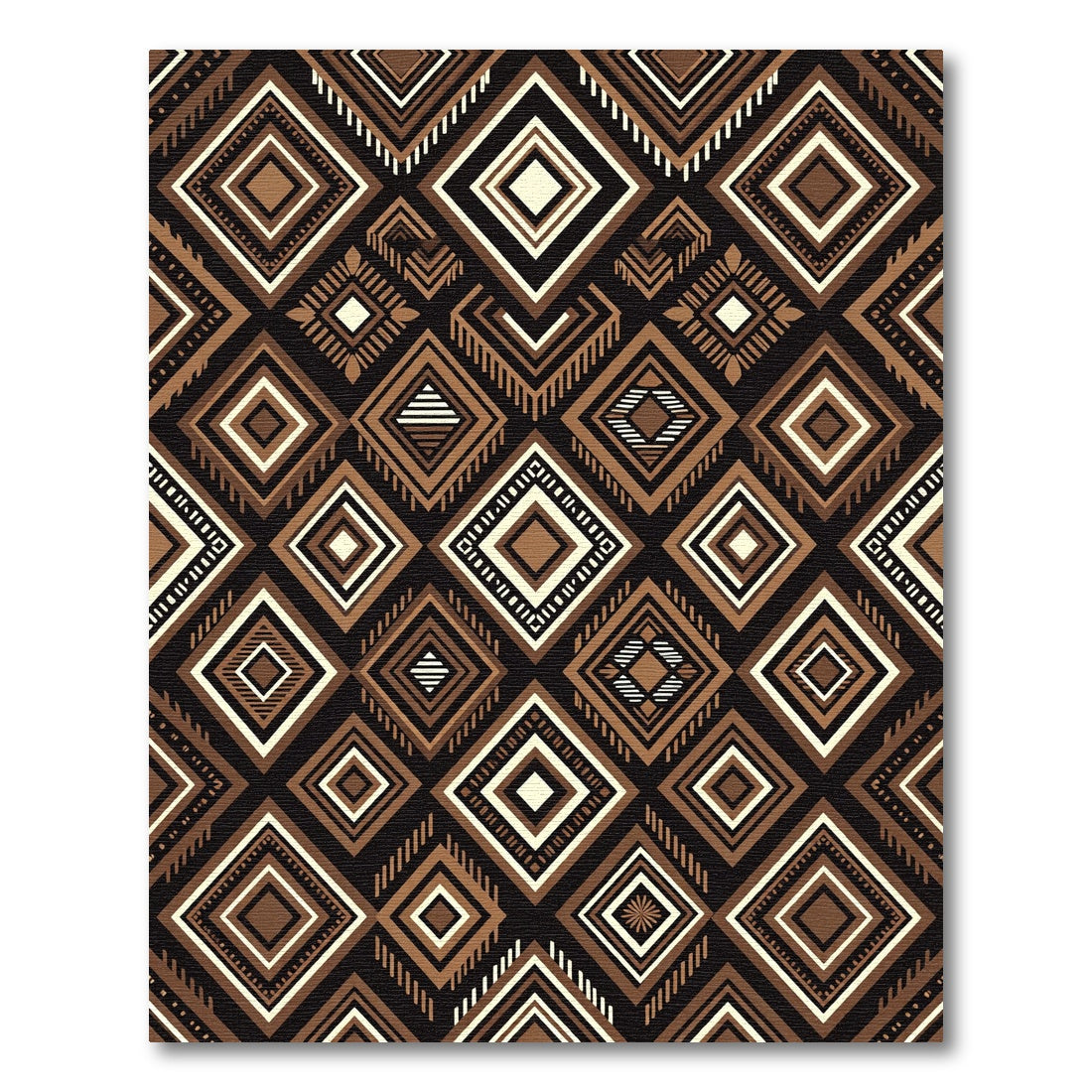 Brown Geometric Diamond Array Rug