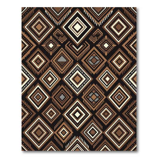 Brown Geometric Diamond Array Rug