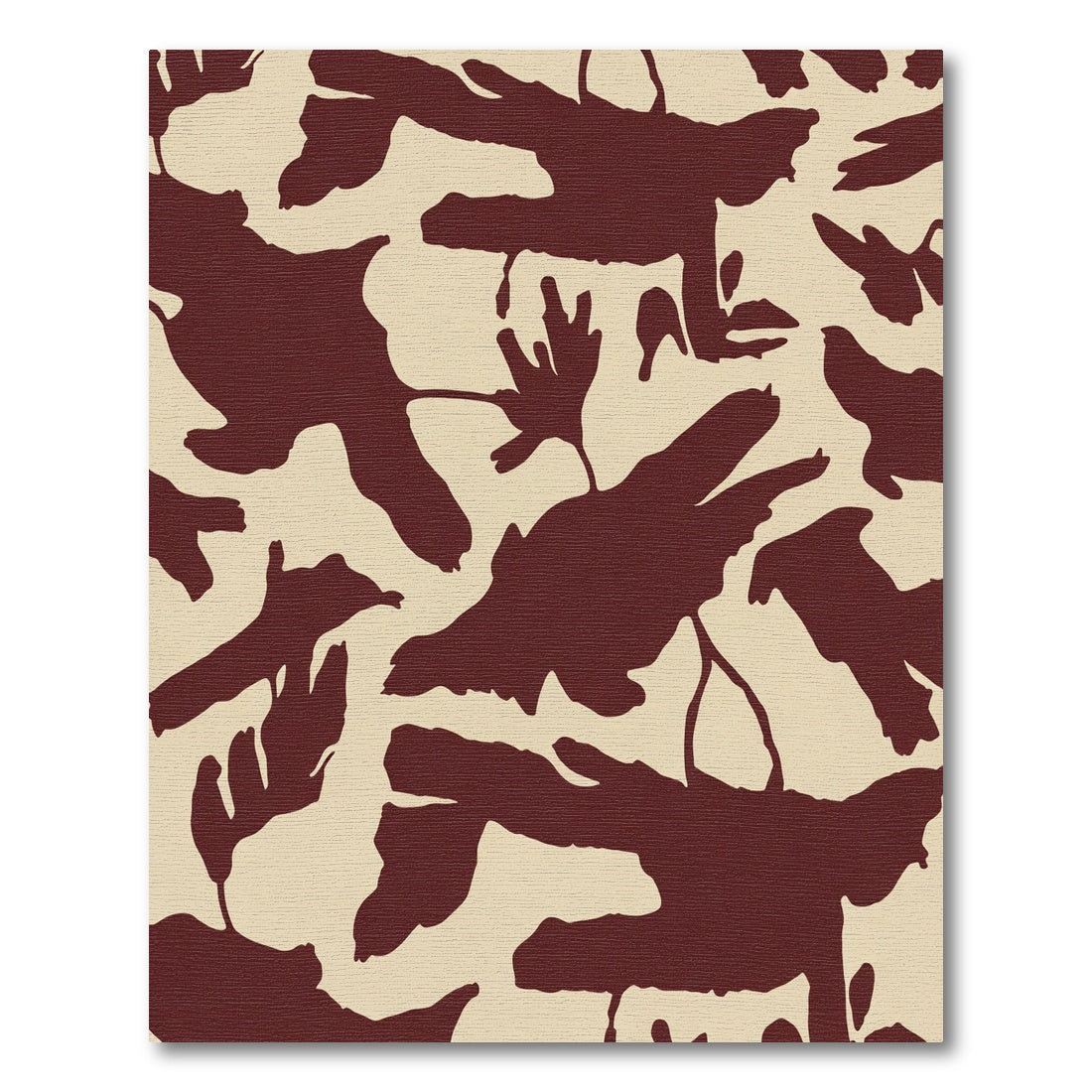 Deep Burgundy Abstract Organic Shapes Rug