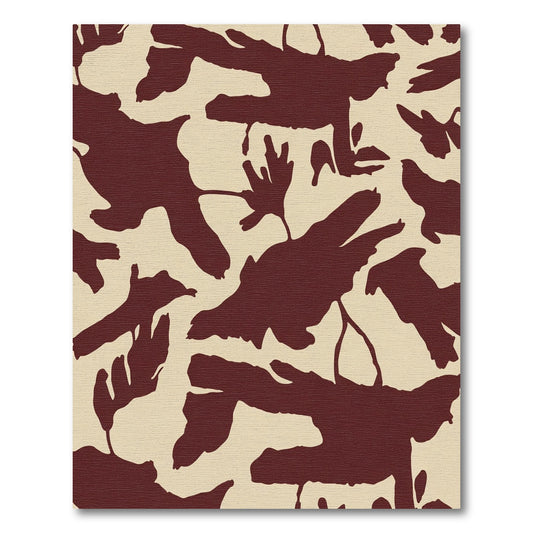 Deep Burgundy Abstract Organic Shapes Rug