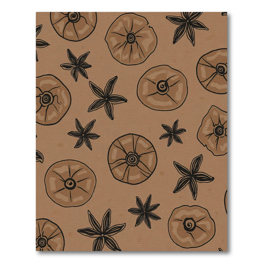 Brown Star Anise Spices Pattern Rug