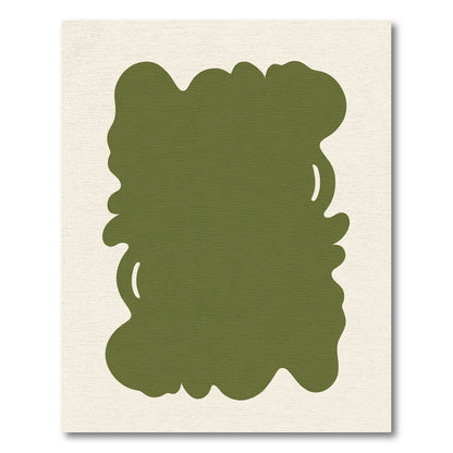 Organic Olive Green Organic Shape Rug