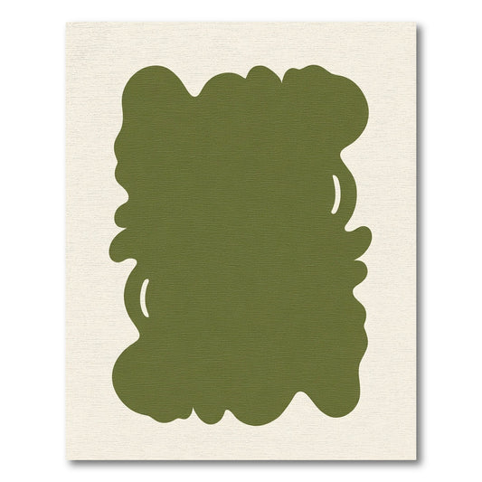 Organic Olive Green Organic Shape Rug