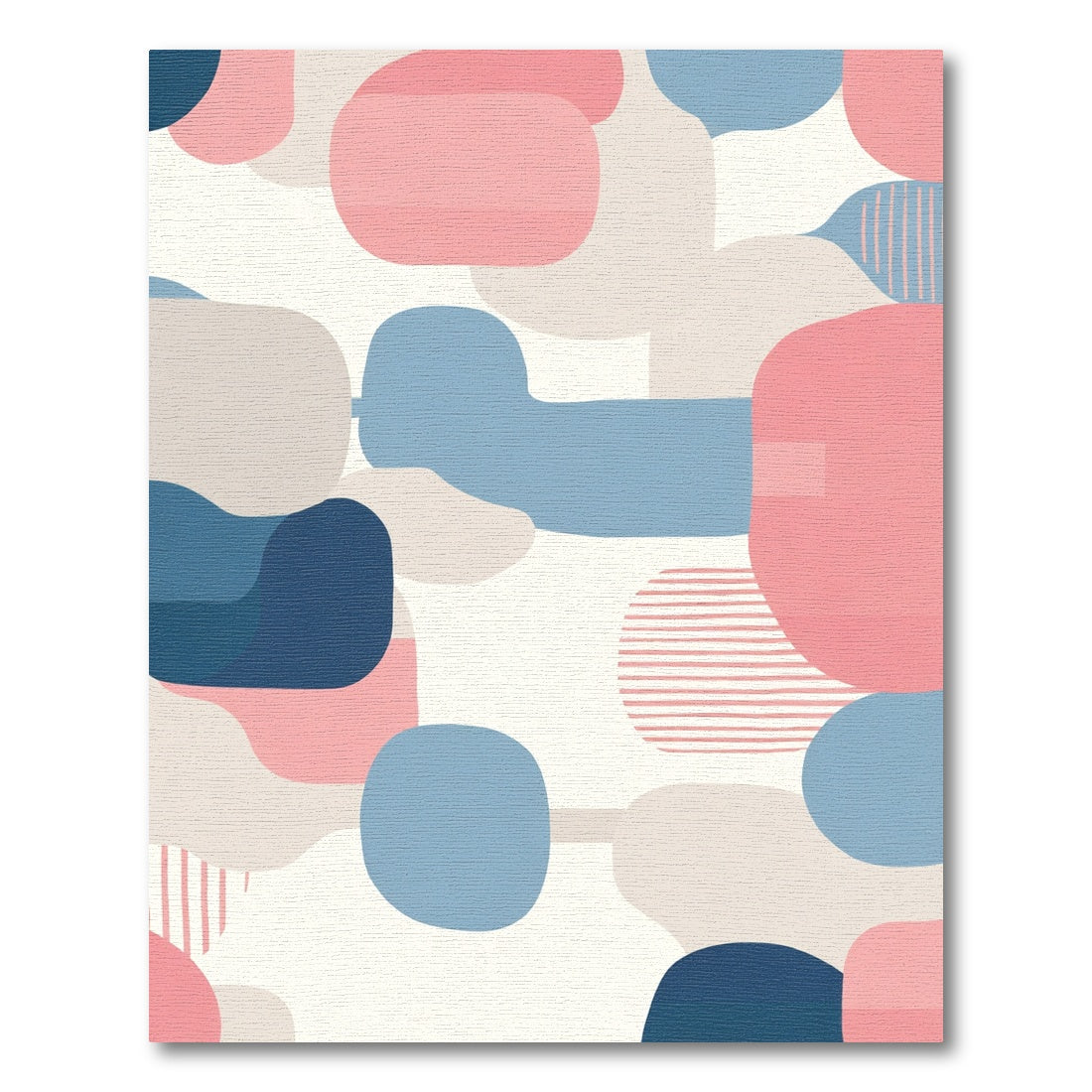Abstract Rounded Shapes Blues Pinks Rug