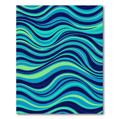 Aqua Blue Ocean Wave Ripples Rug