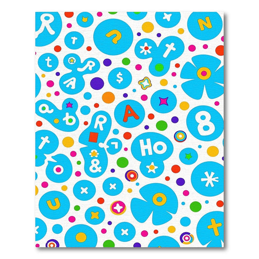 Whimsical Alphabet And Symbols Collage Rug