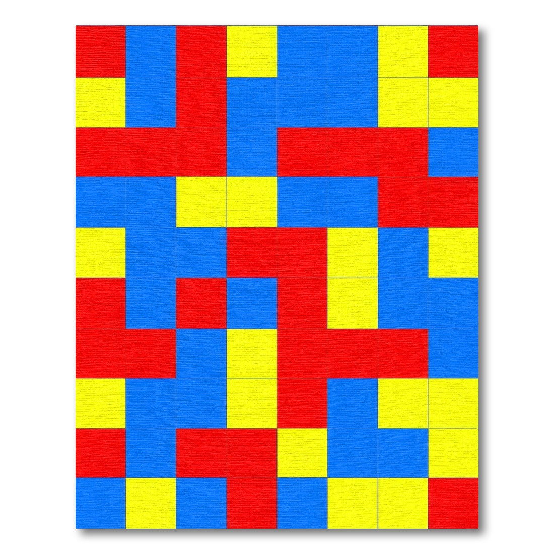 Bold Red Blue Yellow Block Rug