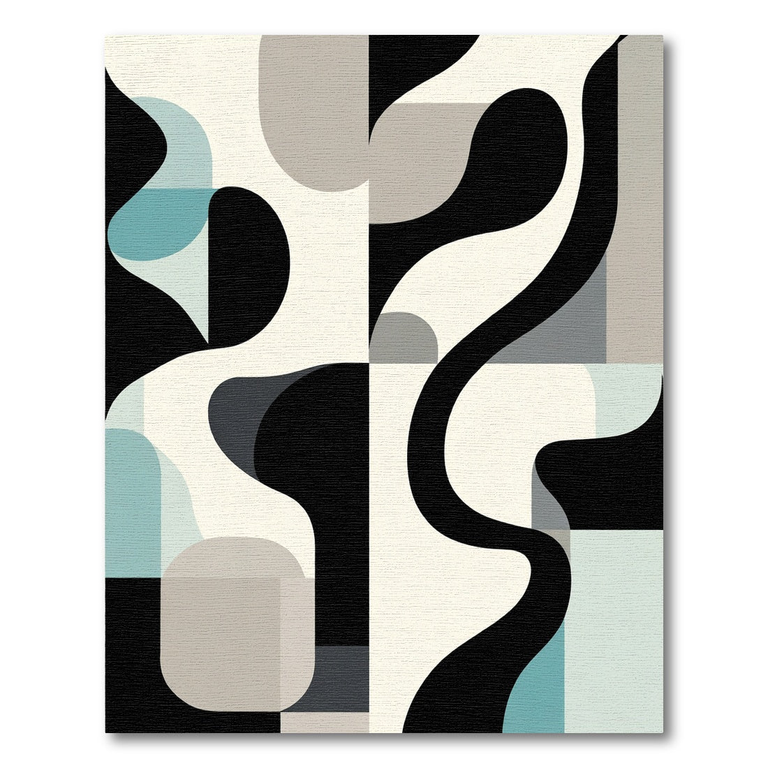 Mid Century Abstract Fluid Mosaic Rug