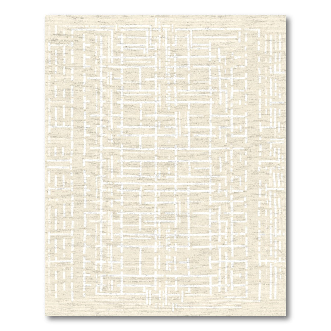 Neutral Textured Linear Grid Rug