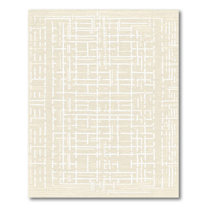 Neutral Textured Linear Grid Rug
