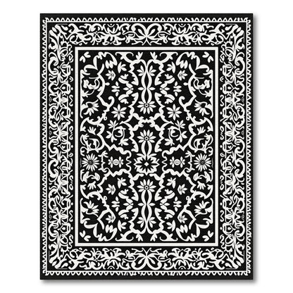 Monochromatic Ornate Floral Lace Rug