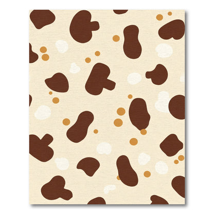 Cream Brown Spots Whimsical Mix Rug