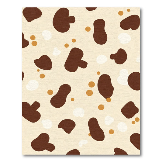 Cream Brown Spots Whimsical Mix Rug