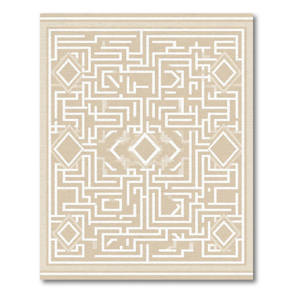 Geometric Maze Diamond Taupe Rug