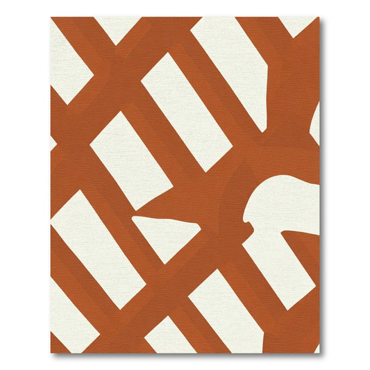 Terracotta Lattice Abstract Geometric Rug