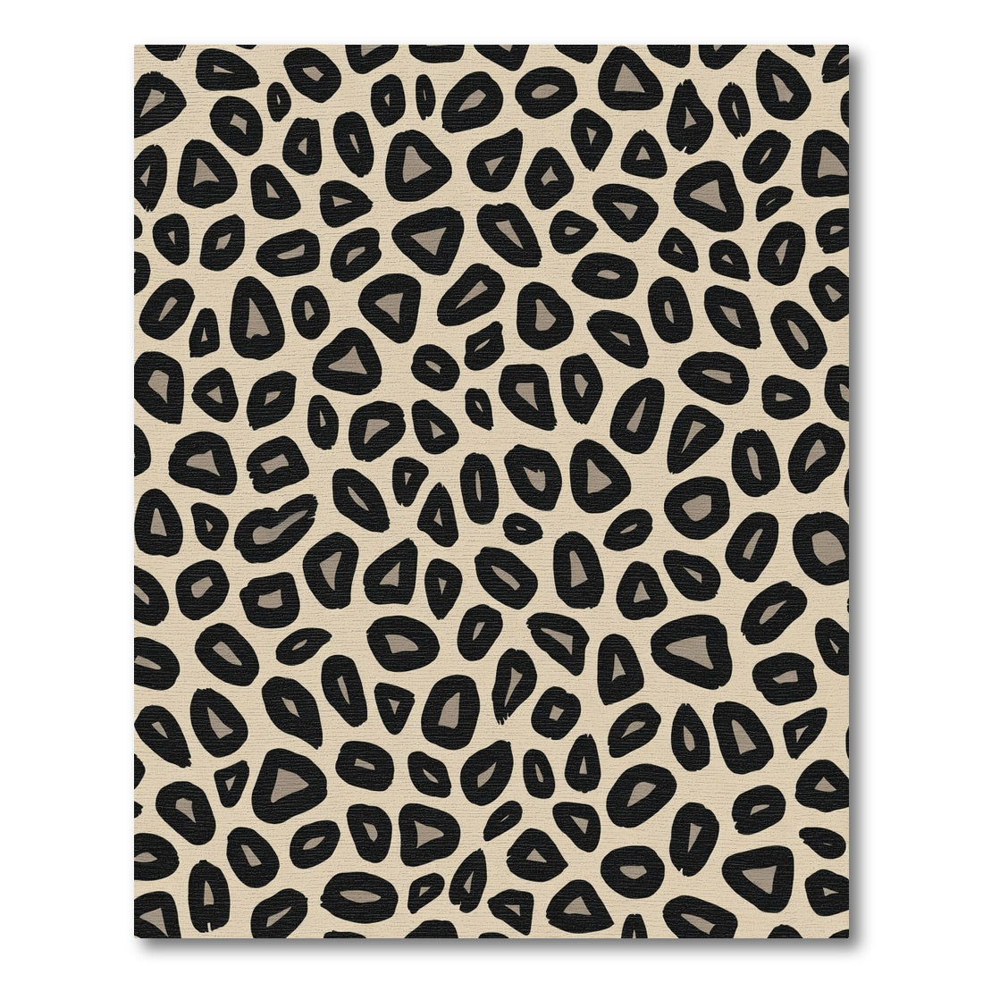 Tan Black Spotted Wild Animal Hide Rug