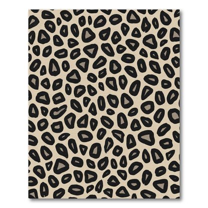 Tan Black Spotted Wild Animal Hide Rug