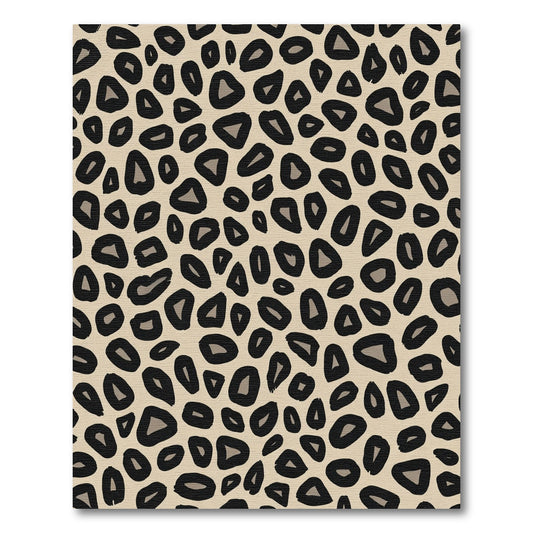 Tan Black Spotted Wild Animal Hide Rug