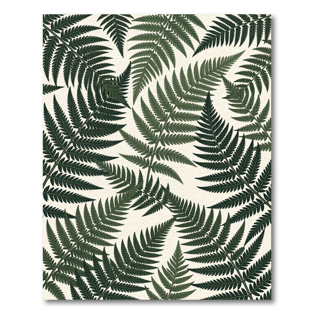 Deep Green Fern Leaf Repeat Rug