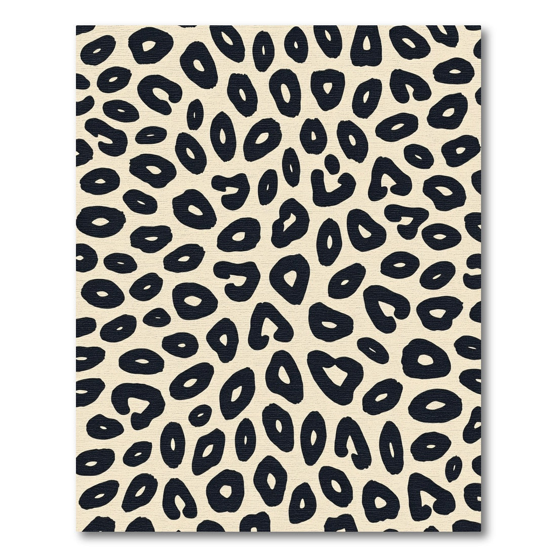 Creamy Beige Black Leopard Spots Rug