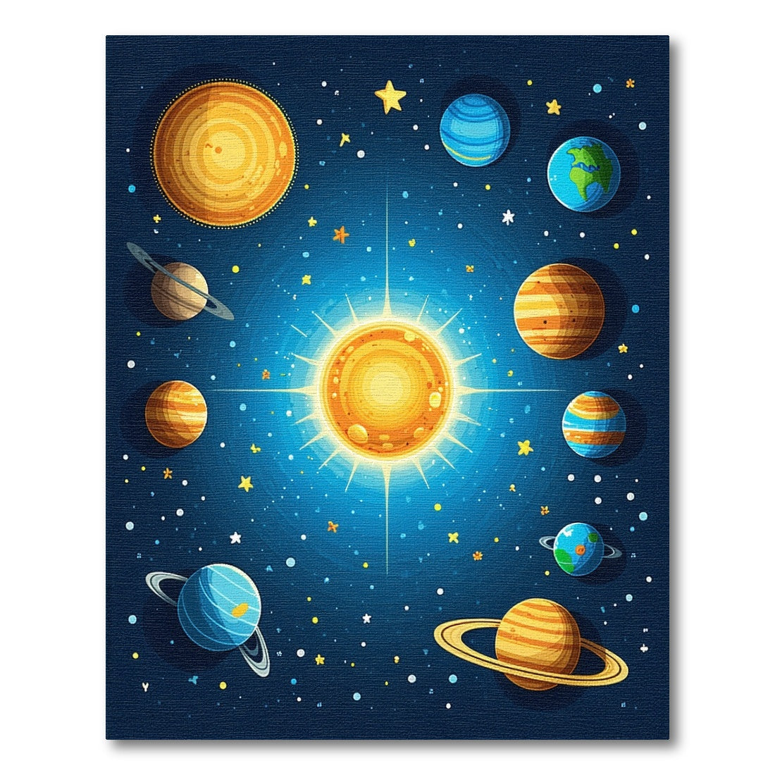 Vibrant Cosmic Planets Sun Stars Rug