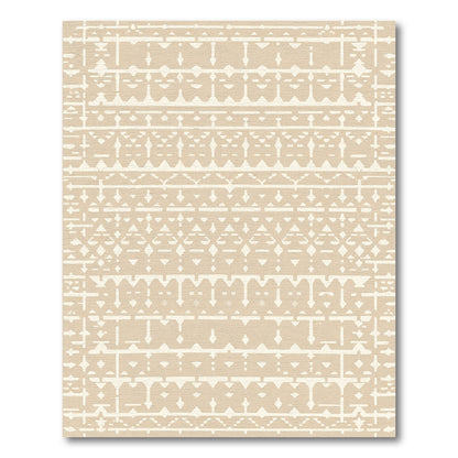 Cream Geo Diamond Ethnic Tribal Rug